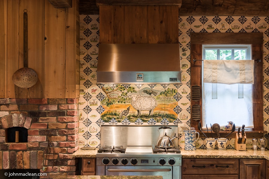 New York Times - 289 Toxaway Dr., Lake Toxaway, NC - Custom Tile Work above Stove